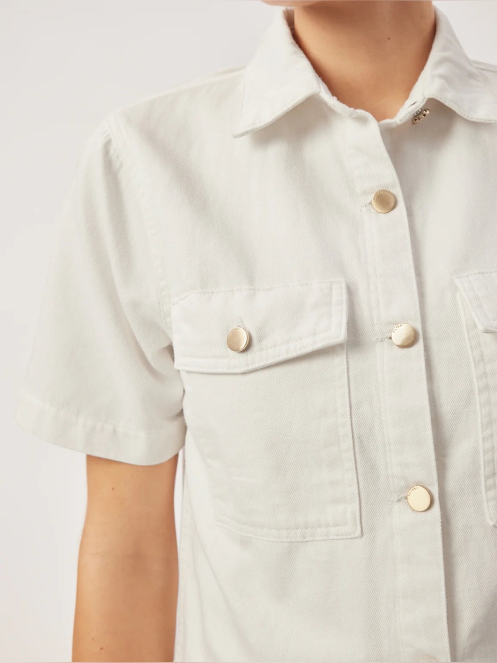 DL1961 Montauk Short Sleeve Shirt in White, Size Small